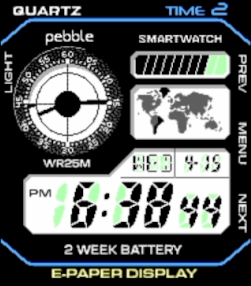 Animated Casio-looking pebble watchface.